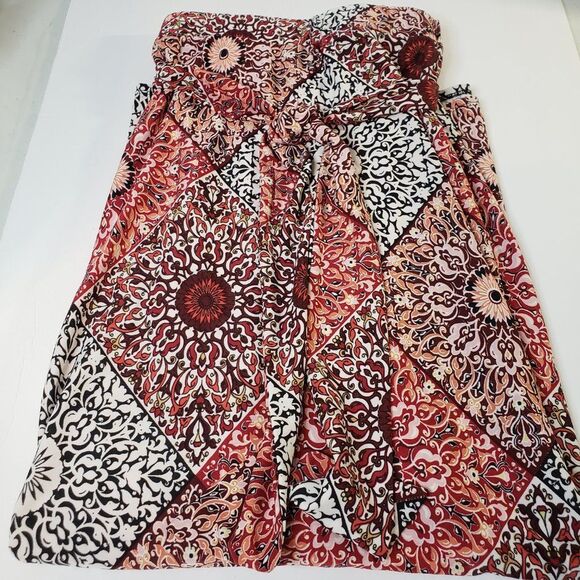 Melissa Paige Pink Boho Tie Waist Midi Skirt Plus Size 2x 3x Comfy Hippie Casual - Picture 6 of 6